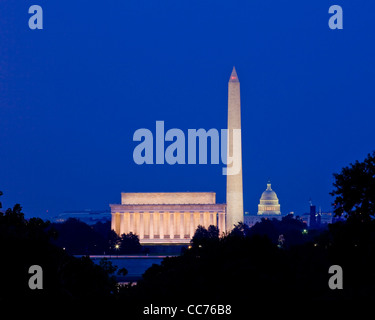 Washington DC night skyline Banque D'Images