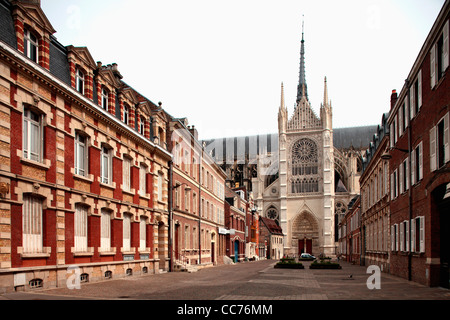 France, Amiens, Cathédrale d'Amiens (Notre Dame d'Amiens) Site du patrimoine mondial de l'UNESCO Banque D'Images