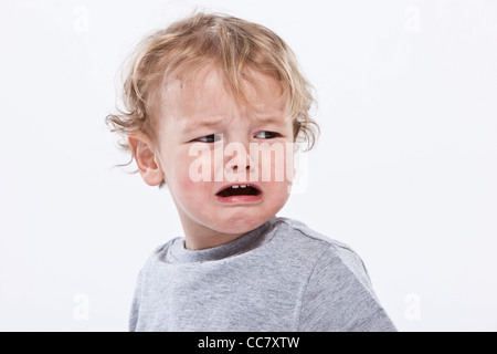 Portrait of Boy Crying Banque D'Images