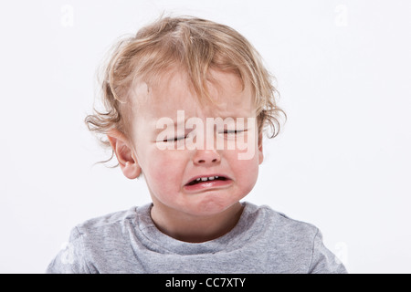 Portrait of Boy Crying Banque D'Images