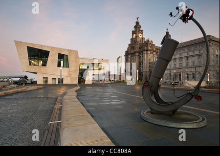 Le Pier Head Liverpool Merseyside UK Banque D'Images