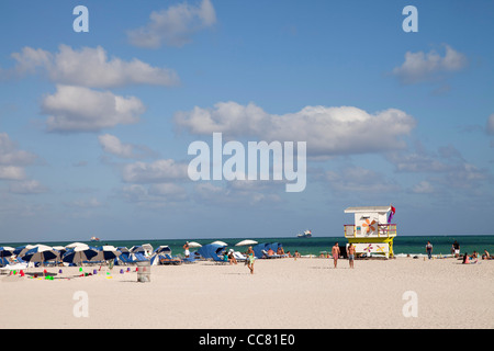 Stand de sauveteurs à South Beach, Miami, Floride, USA Banque D'Images