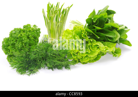 Herbes fraîches isolated on white Banque D'Images