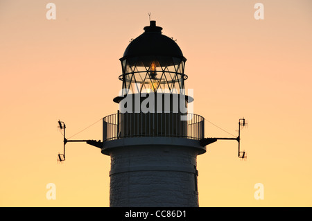 Langness phare à l'aube, l'île de Man Banque D'Images