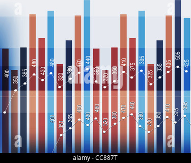 Fond d'affaires y compris les tableaux et le graphique. Banque D'Images