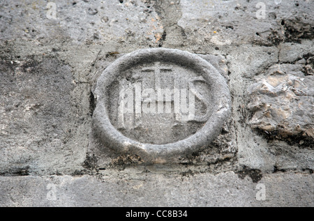 Signe IHS : Jésus Hominum Salvator Banque D'Images