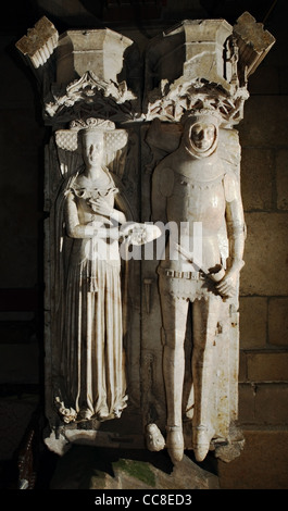 Monument à Sir Ralph Green & sa femme Katherine, Église de St Peter, Lowick, Northamptonshire Banque D'Images