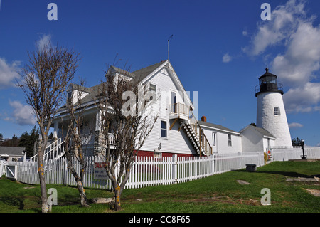 Pemaquid Point Lighthouse, péninsule Pemaquid, New England, Maine, USA Banque D'Images