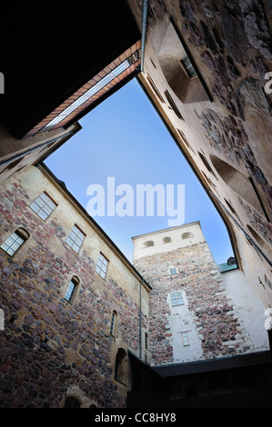 Vieux château de Turku, Finlande - cour intérieure Banque D'Images