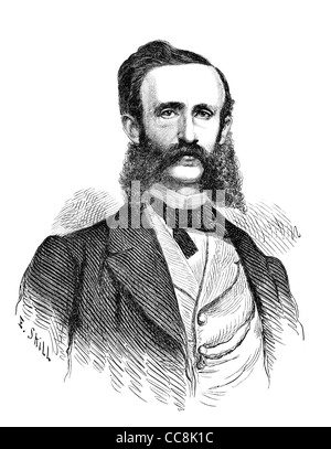 Carl Henning Lutzow d'Unker (1828-1866), peintre suédois et l'artiste. Gravure ancienne d'un magazine imprimé en 1866. Banque D'Images