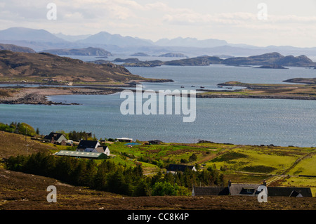 Reiff Village, village de pêcheurs Crofting,Îles Summer,Isle Ristol Mullagrach,Eilean Wester Ross,Parc,nord ouest de l'Écosse Banque D'Images