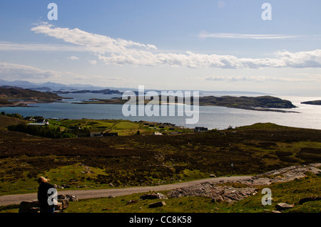 Reiff Village, village de pêcheurs Crofting,Îles Summer,Isle Ristol Mullagrach,Eilean Wester Ross,Parc,nord ouest de l'Écosse Banque D'Images