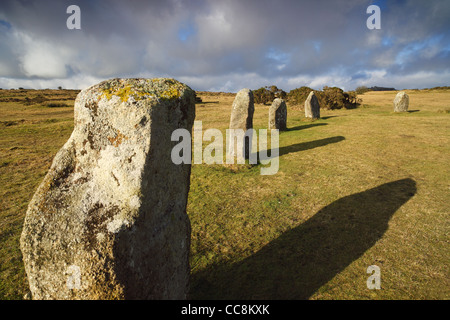 The Hurlers près de Minions sur Bodmin Moor en Cornouailles, Royaume-Uni. Banque D'Images