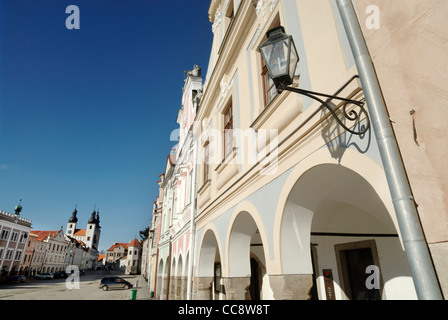 Place principale, Telc, République Tchèque Banque D'Images