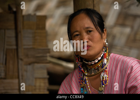 Femme du Karen Hilltribe Bigear Banque D'Images