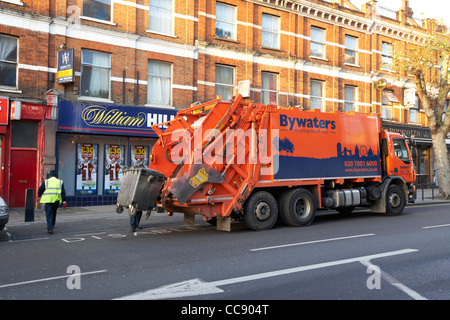 Bots camion de recyclage gestion des déchets de la vidange du London England uk united kingdom Banque D'Images