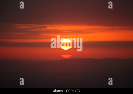 Lever de soleil, hiver, UK Banque D'Images