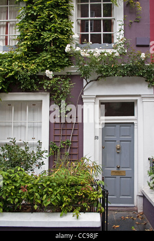 Maison mitoyenne sur Portobello Road, Notting Hill, Londres, Royaume-Uni Banque D'Images