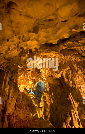 Hang Sung Sot ou surprise, grottes de l'île de Bo Hon, Halong Bay, Vietnam Banque D'Images