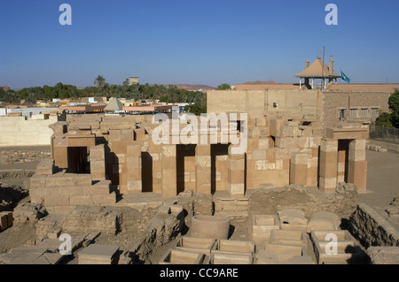 Temple de Satet. Dédié à la Déesse Satet, construit par Tuthmose III. Nouveau Royaume. 18ème dynastie. L'île Eléphantine. L'Égypte. Banque D'Images