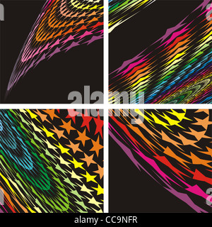 Circulaire coloré étoile burst background Banque D'Images