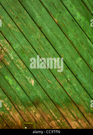 Contexte photo faite de vieilles planches de bois vert Banque D'Images