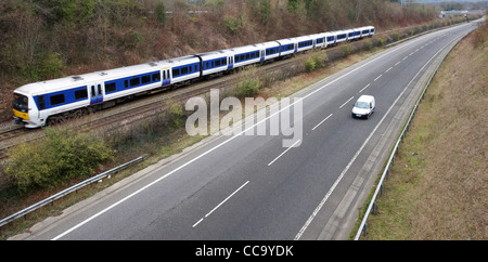 Une vue générale d'un Chiltern Railways train près de Wendover, Buckinghamshire Banque D'Images