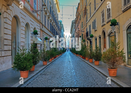 Via Condotti et Via Fontanella Borghese à Rome, Latium, Italie Banque D'Images