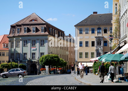 Place du marché de l'est de la ville de Zittau Saxon dans la Haute Lusace. Banque D'Images