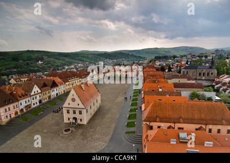 Place principale, la ville de Bardejov, Slovaquie Banque D'Images