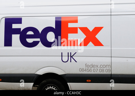 FedEx UK Delivery Van, Cambridge, England, UK Banque D'Images