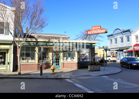 Le centre-ville de Long Island NY Greenport Banque D'Images