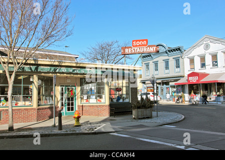 Le centre-ville de Long Island NY Greenport Banque D'Images