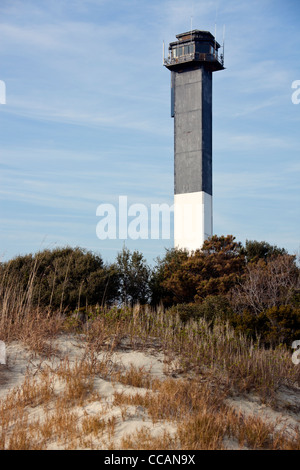 Le phare de charleston situé sur Sullivan's Island Banque D'Images