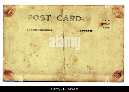 Blanc isolé sur fond de carte postale ancienne et grungy Banque D'Images