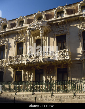 Palais de Longoria. 1900. Construit par José Grases (1850-1919). Maintenant Société générale des auteurs (SGAE). Madrid. L'Espagne. Banque D'Images