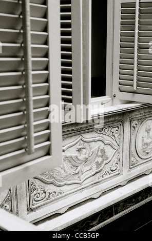 La photographie de voyage - Baba Nonya Peranakan architecture dans Melaka Malacca en Malaisie en Asie du Sud-Est Extrême-Orient. Bâtiment Maison Art Banque D'Images