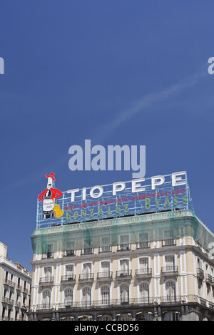 Le Tío Pepe publicité, Puerta del Sol, Madrid, Espagne Banque D'Images