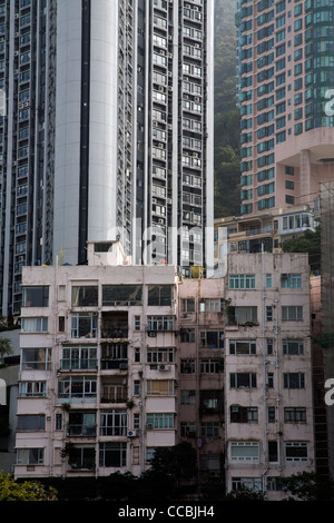 Appartements et immeubles de bureaux dans le quartier central des affaires de Hong Kong l'île de Hong Kong, RAS de Chine Banque D'Images