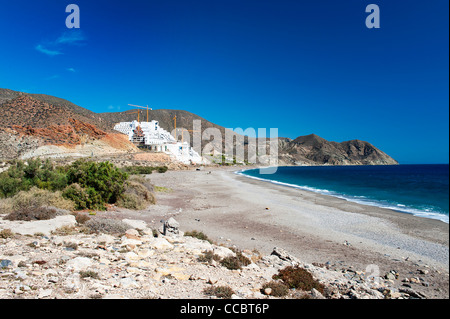 Algarrobico plage près de Carboneras, la Province d'Almeria, Andalousie, Espagne Banque D'Images