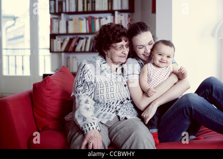 Grand-mère, mère et fille, portrait Banque D'Images