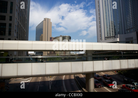 Tous les piétons couverts passage météo sur Connaught Road Central Hong Kong Hong Kong Chine Asie Banque D'Images