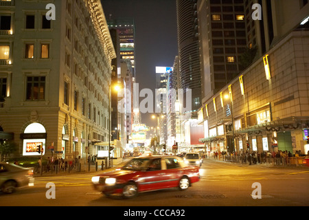 Jonction de Salisbury Road et Nathan Road Kowloon Tsim Sha Tsui Hong Kong région administrative spéciale de nuit Chine Asie Banque D'Images