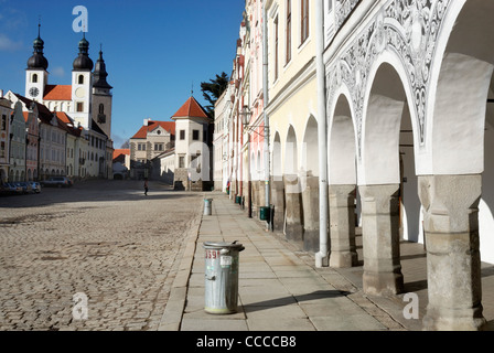 Place principale, Telc, République Tchèque Banque D'Images