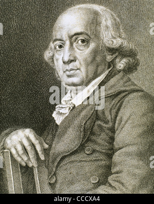 Johann Gottfried Herder, (1744-1803). L'écrivain et philosophe allemand. La gravure. Banque D'Images