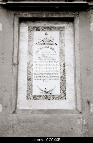 La photographie de voyage - plaque célébrant le Jubilé de diamant de la reine Victoria à Melaka en Malaisie en Asie du Sud-Est Extrême-Orient. Historique Historique La Banque D'Images