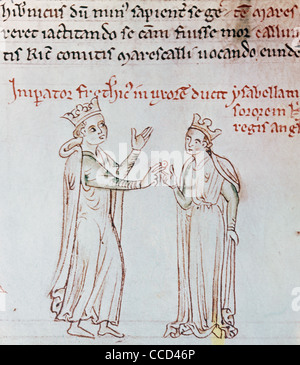 Frédéric II Hohenstaufen (1194-1250). Mariage de Frédéric II avec Isabelle de l'Angleterre en 1235. Banque D'Images