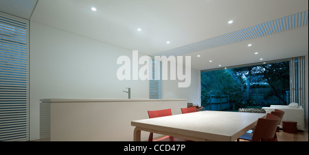 Maison de Randwick, Collins et Turner Architectes, Sydney, Australie, vue sur Salle à cuisine de nuit Banque D'Images