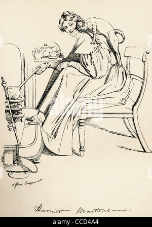 Harriet Martineau, 1802 - 1876. Théoricien social anglais et écrivain Whig. À partir de la galerie de portraits Maclise, publié 1898. Banque D'Images