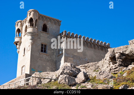 Tour de guet à Tarifa, le point le plus au sud de l'Europe continentale, Costa de la Luz, Cadix, Andalousie, espagne. Banque D'Images